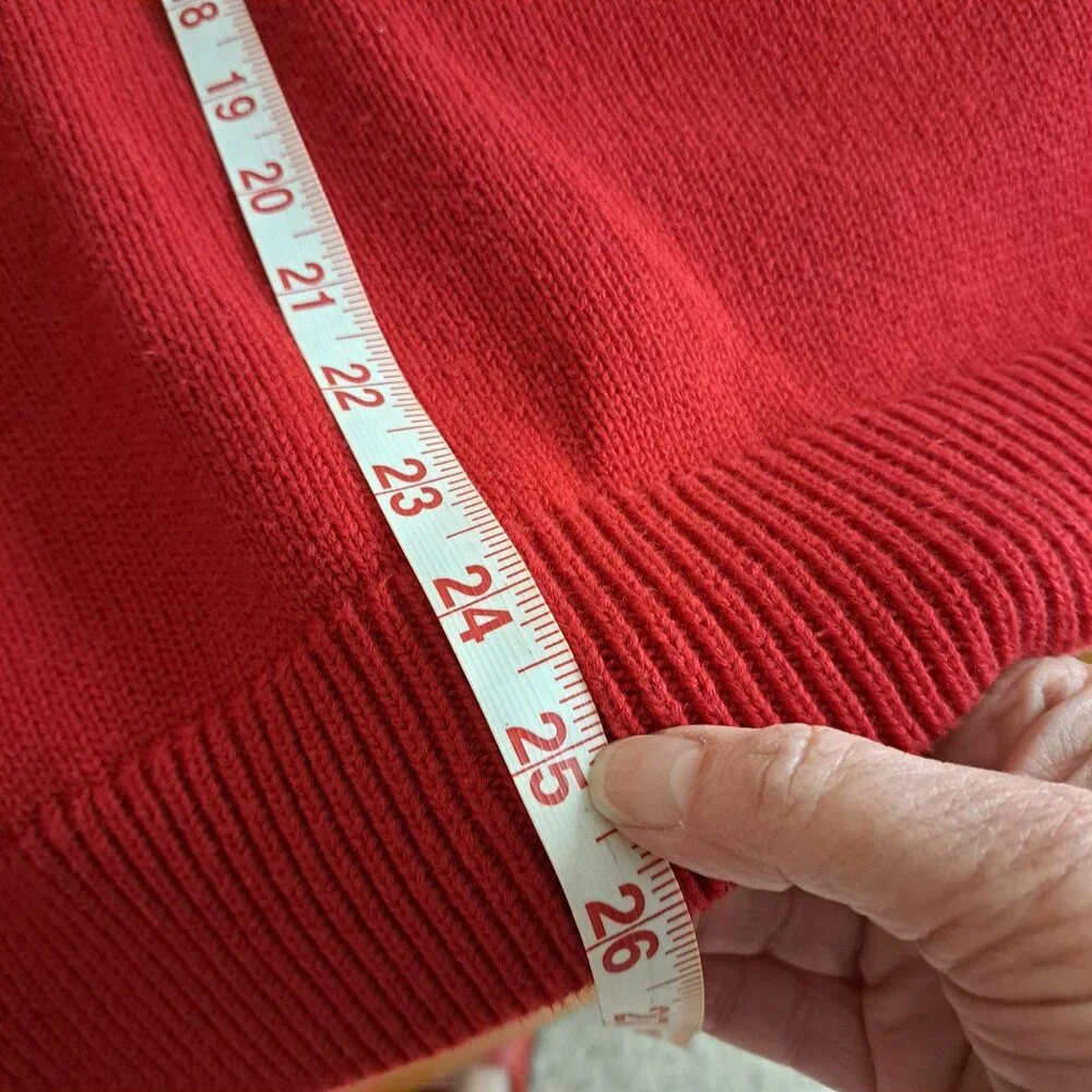 Chaps Mens L 43" Sweater Pullover Unisex Red Polar Bear Winter 100% Cotton - Picture 5 of 11